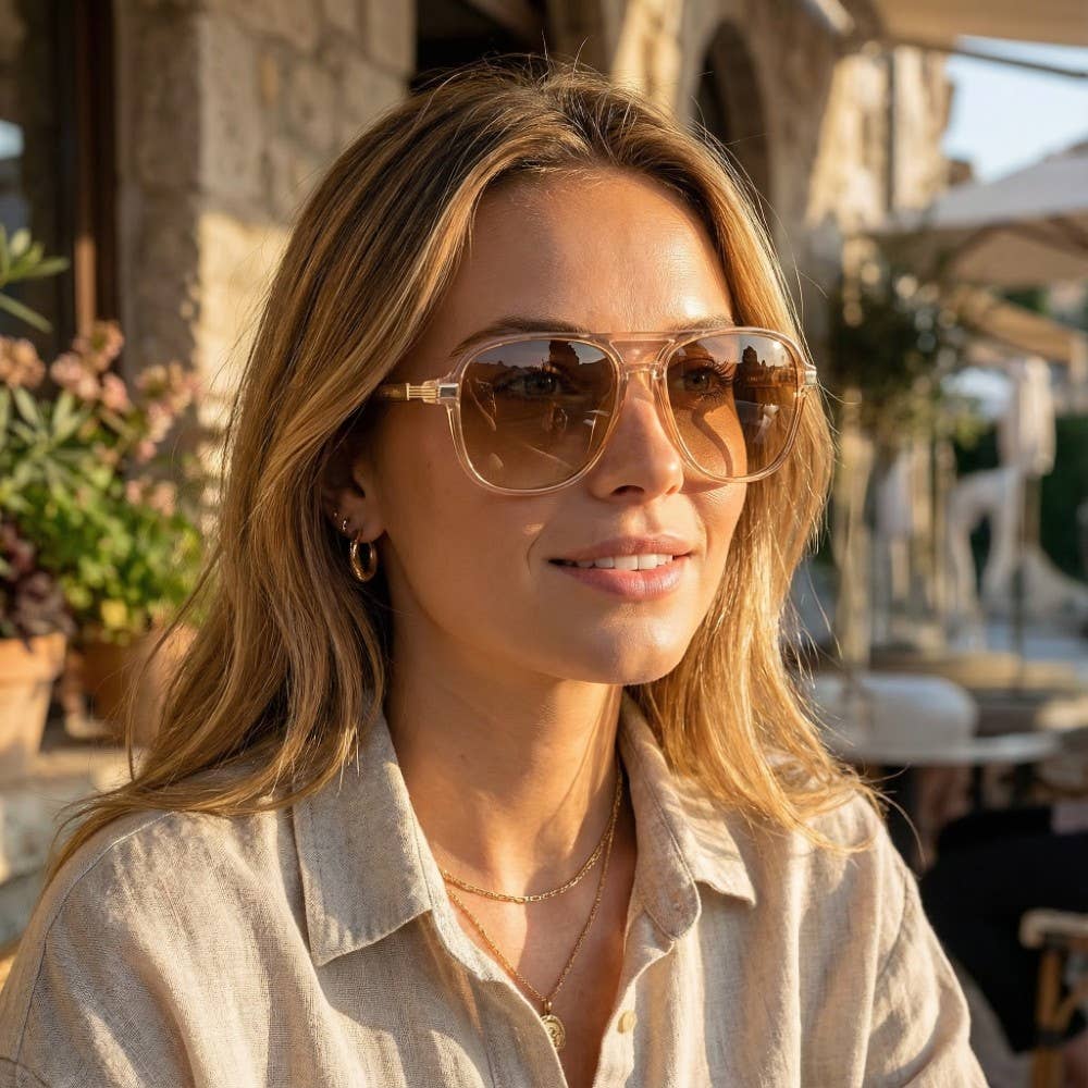 Double Bridge Aviator Sunglasses
