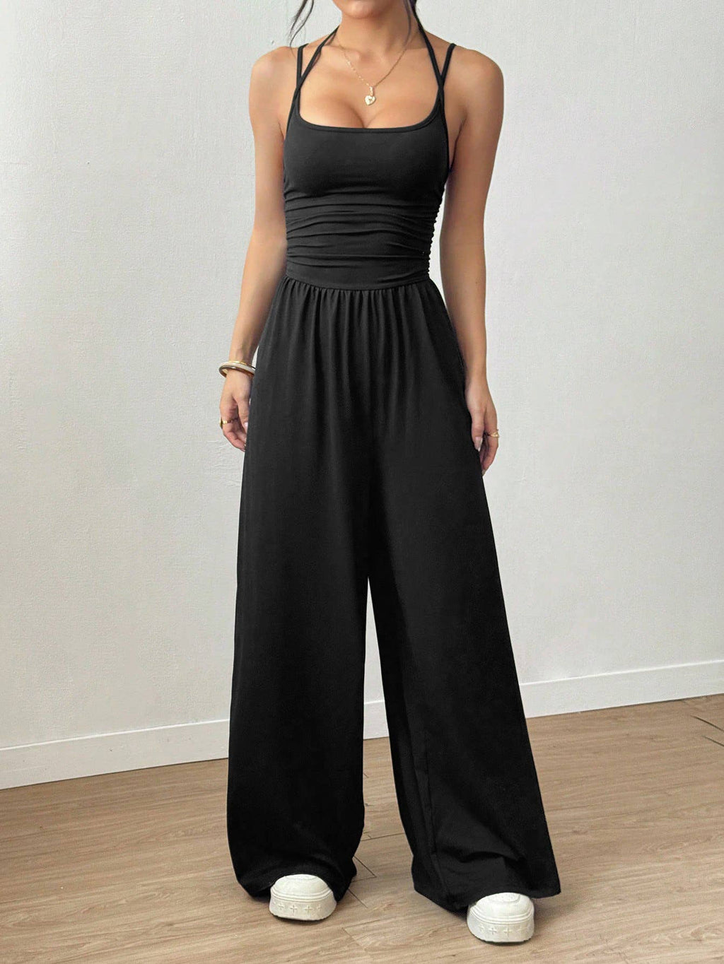 Casual wide leg jumpsuit