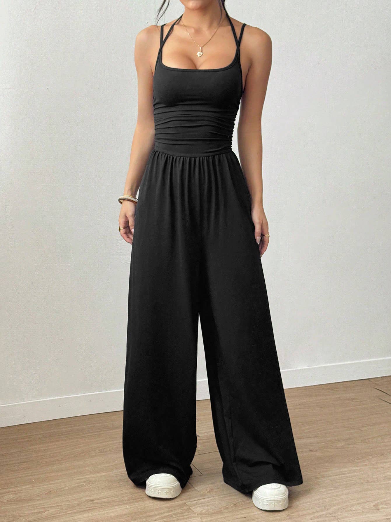 Casual wide leg jumpsuit