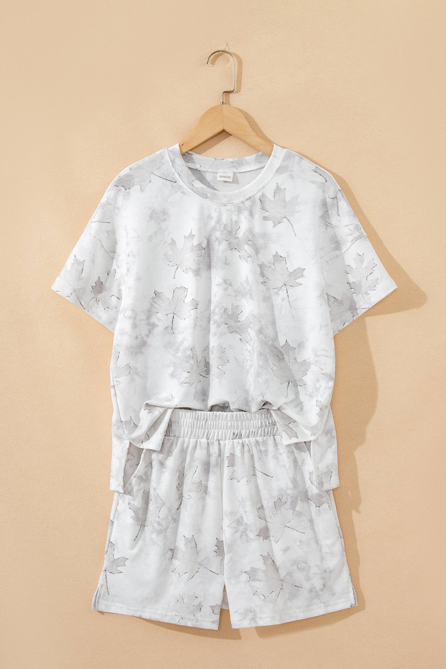 Maple Camo Top and Elastic Waist Short Set