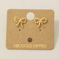 Wire Ribbon Bow Stud Earrings