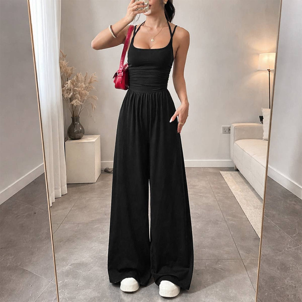Casual wide leg jumpsuit