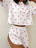 Cherry Print Lounge Set