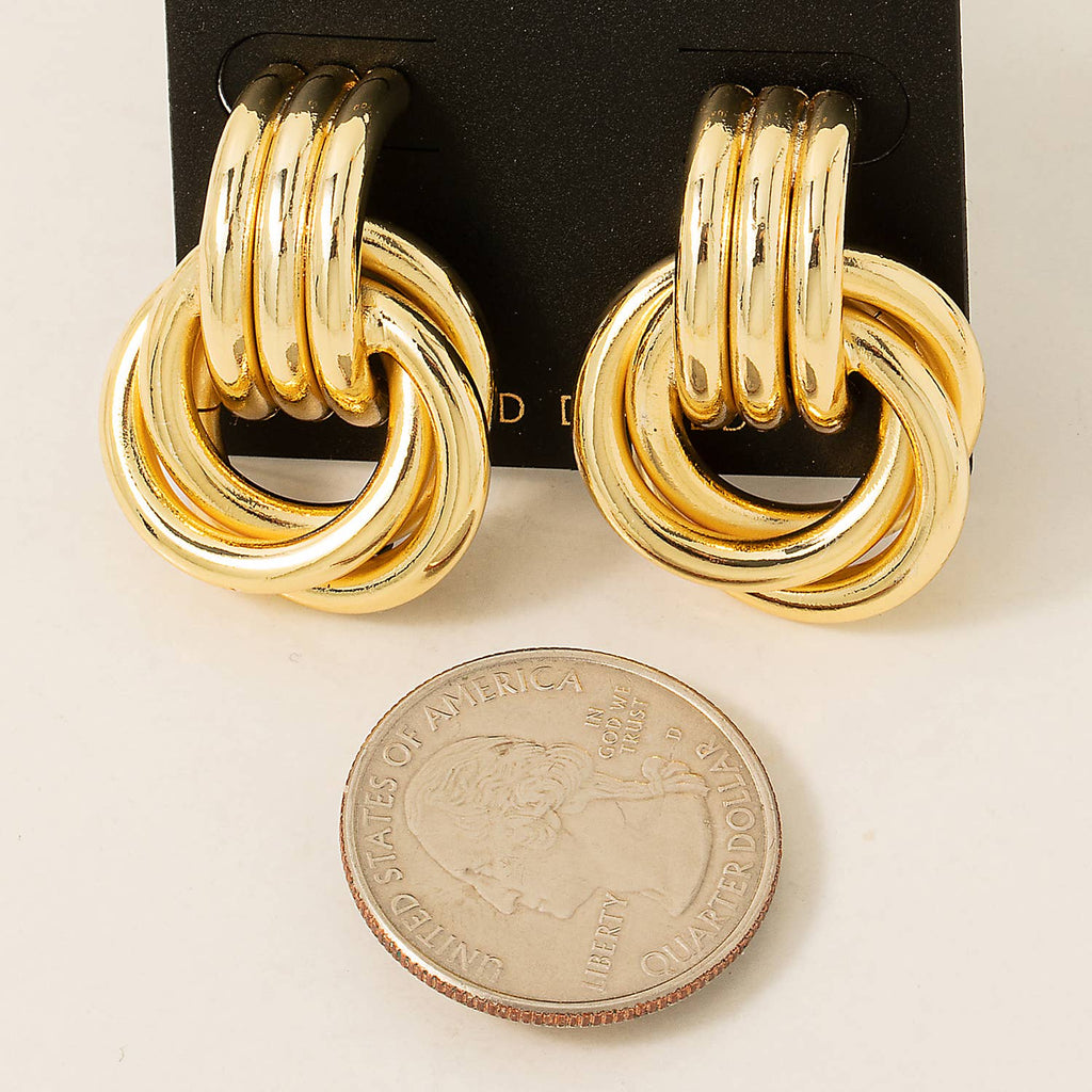 Interlinked Hoop Drop Earrings