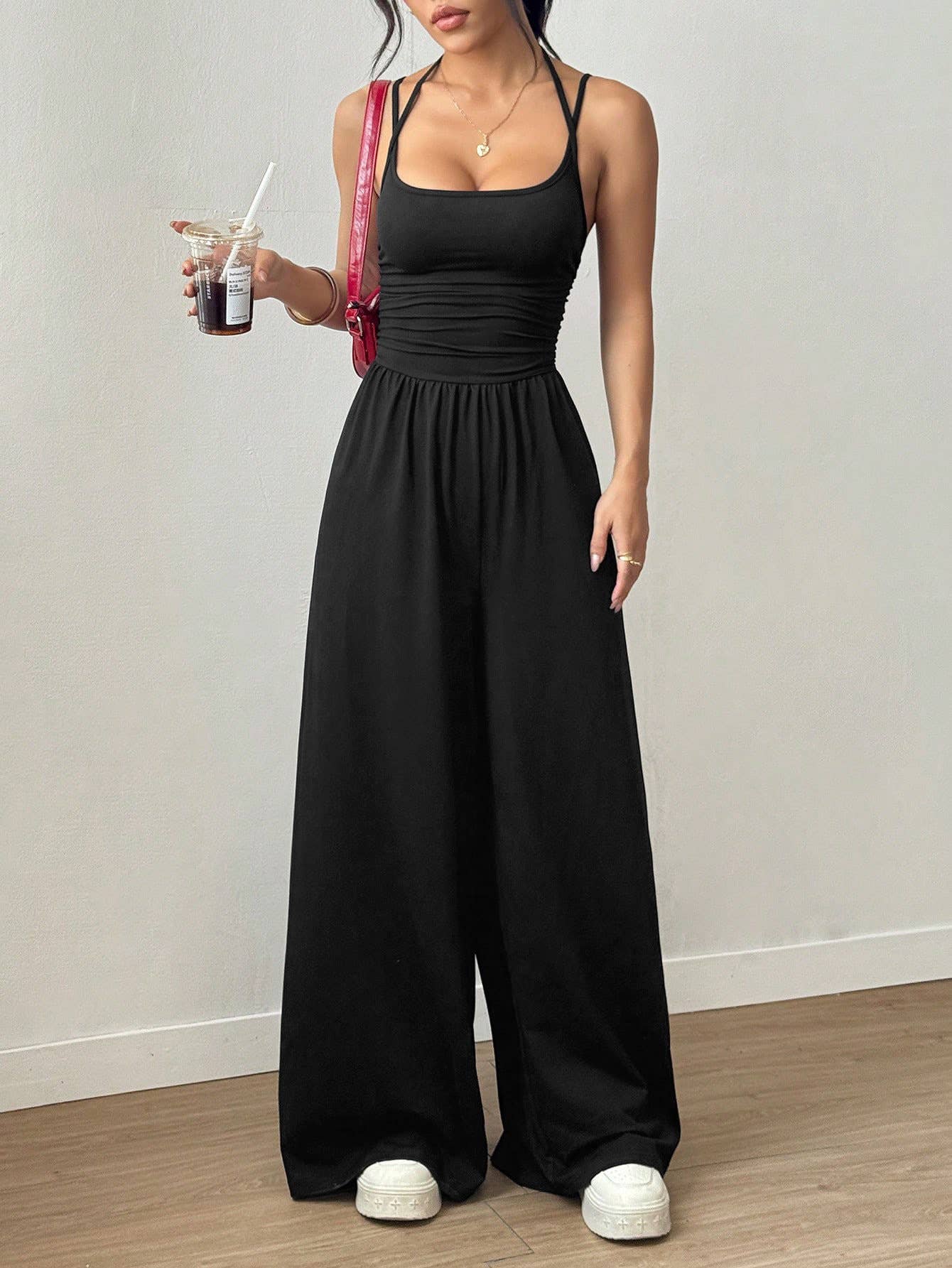 Casual wide leg jumpsuit