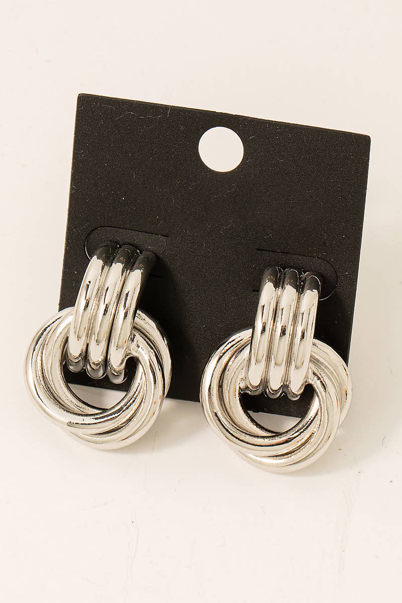 Interlinked Hoop Drop Earrings
