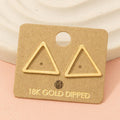 Gold Dipped Triangle Cut Out Stud Earrings
