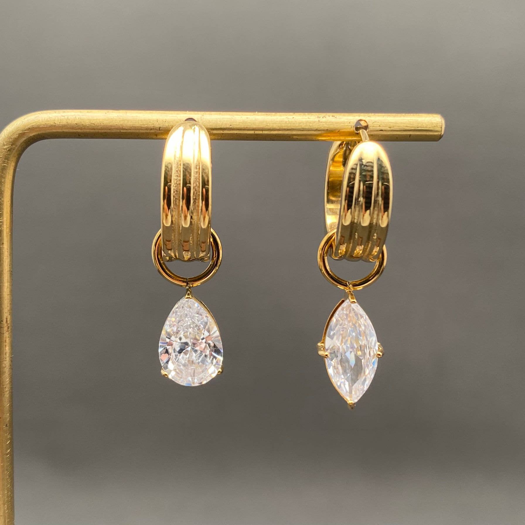 Asymmetric Huggie Earrings