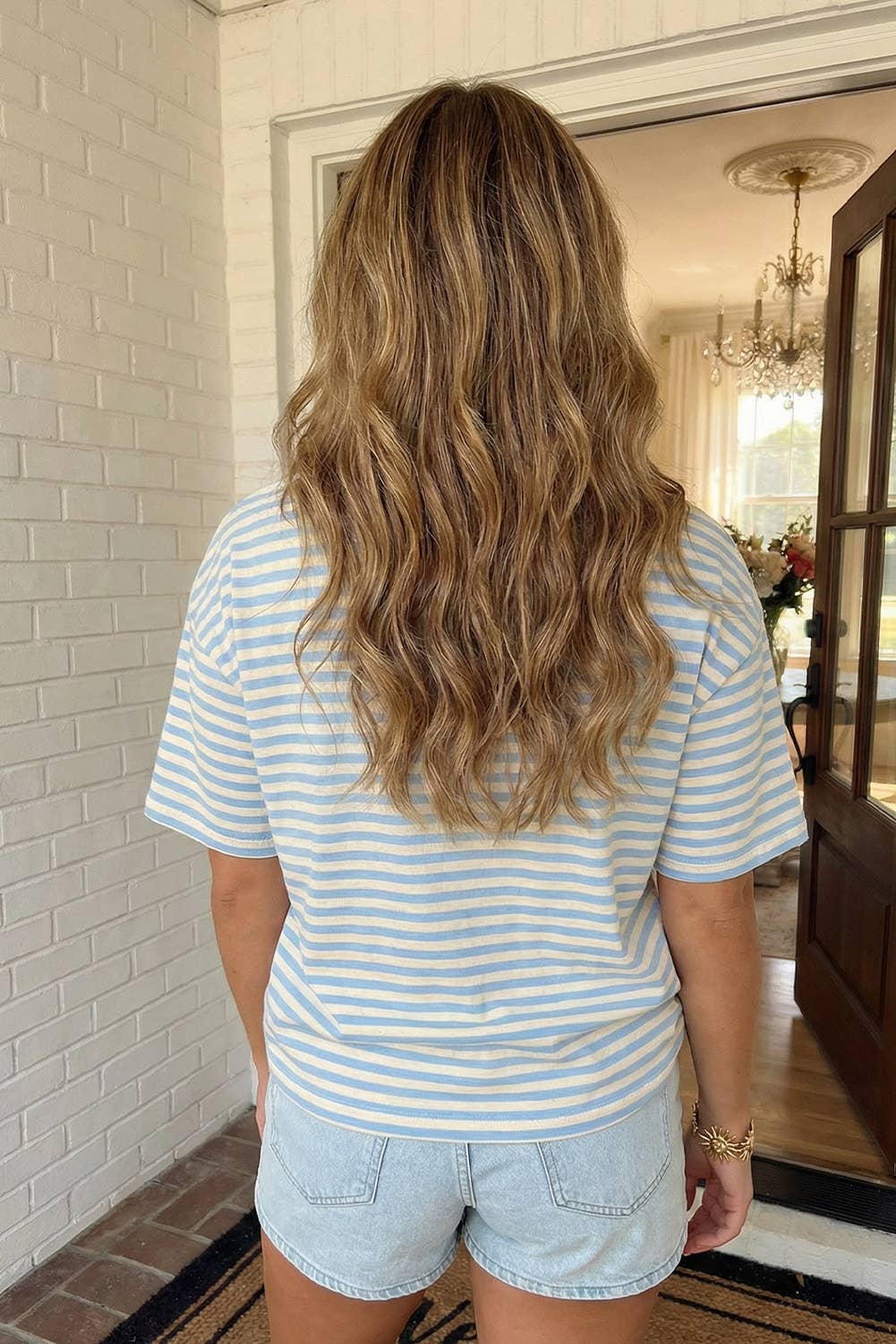 Stripe Drop Shoulder Loose Tee