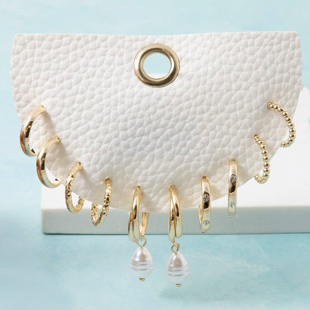 Mixed Metallic Hoop Earrings Set
