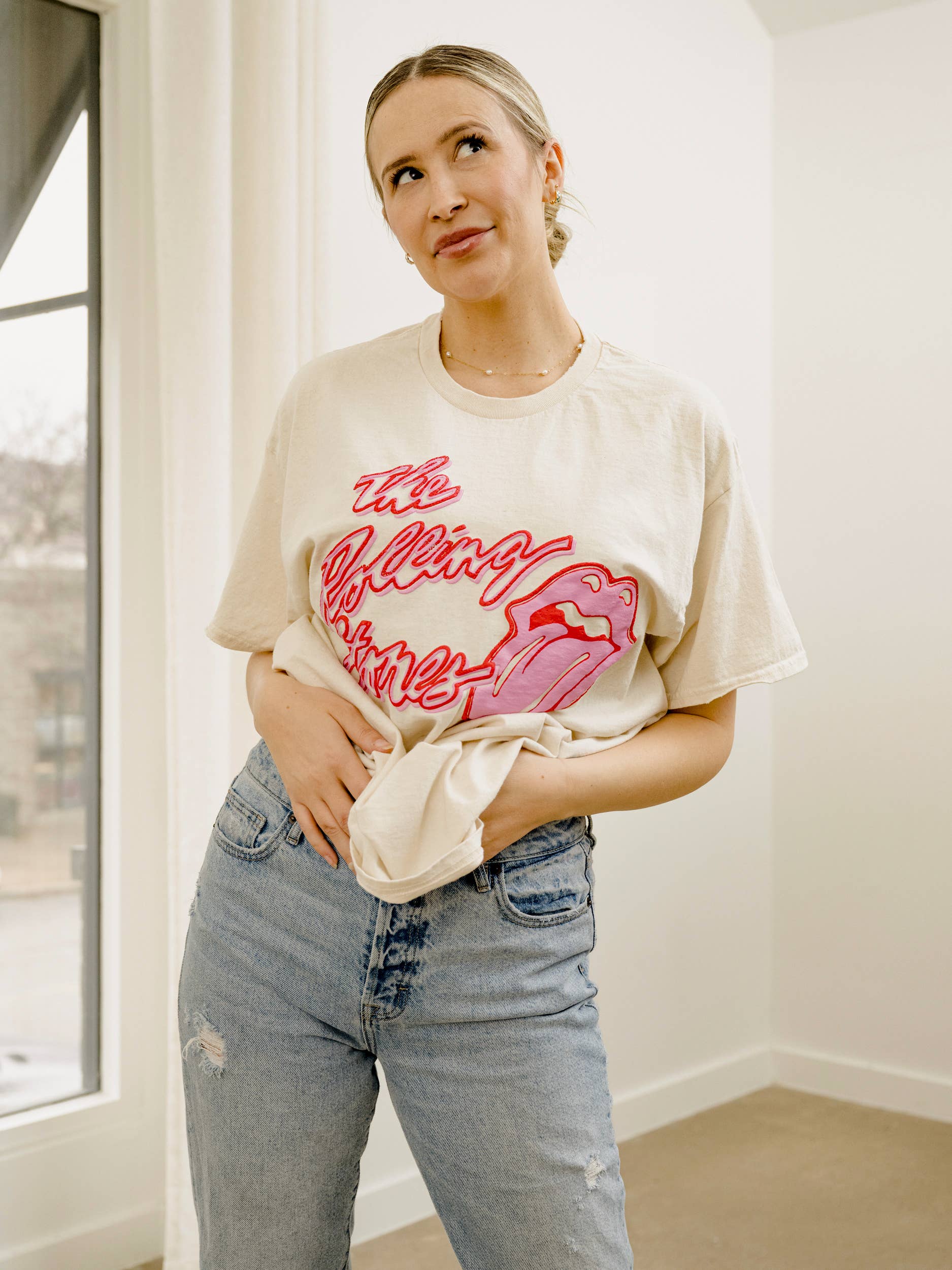 Rolling Stones Malibu Puff Ink Off White Tee
