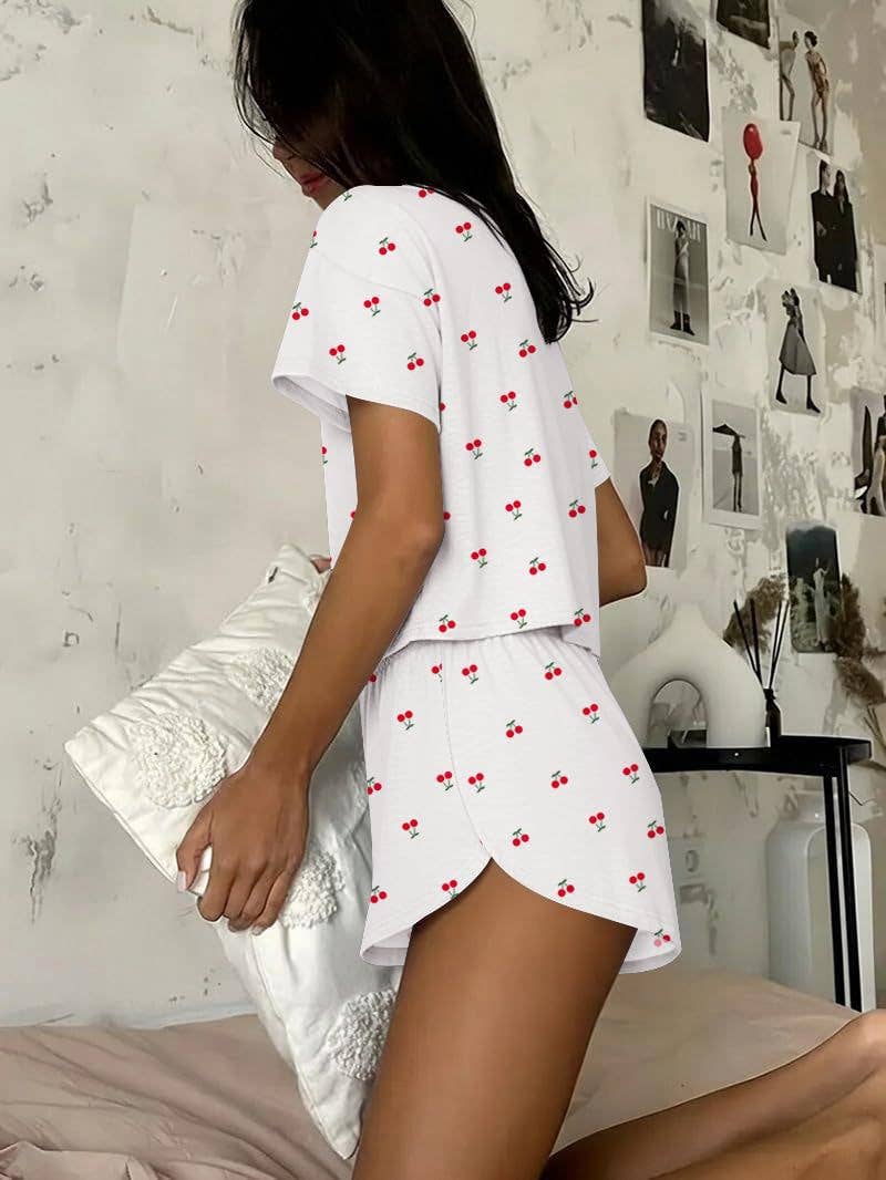 Cherry Print Lounge Set