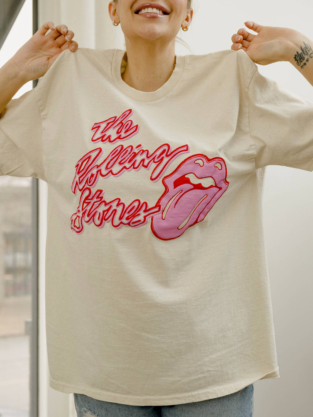Rolling Stones Malibu Puff Ink Off White Tee