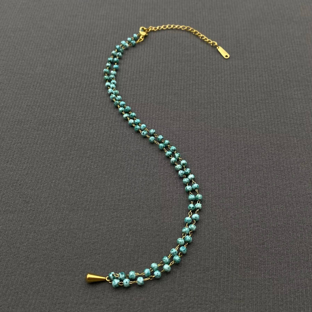 Turquoise Drop Charm Necklace