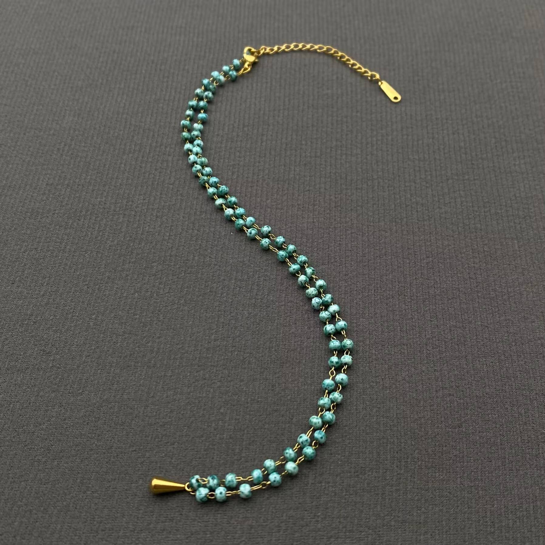 Turquoise Drop Charm Necklace