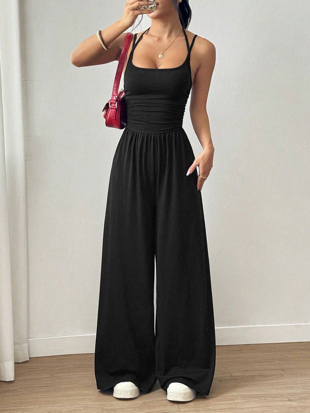 Casual wide leg jumpsuit
