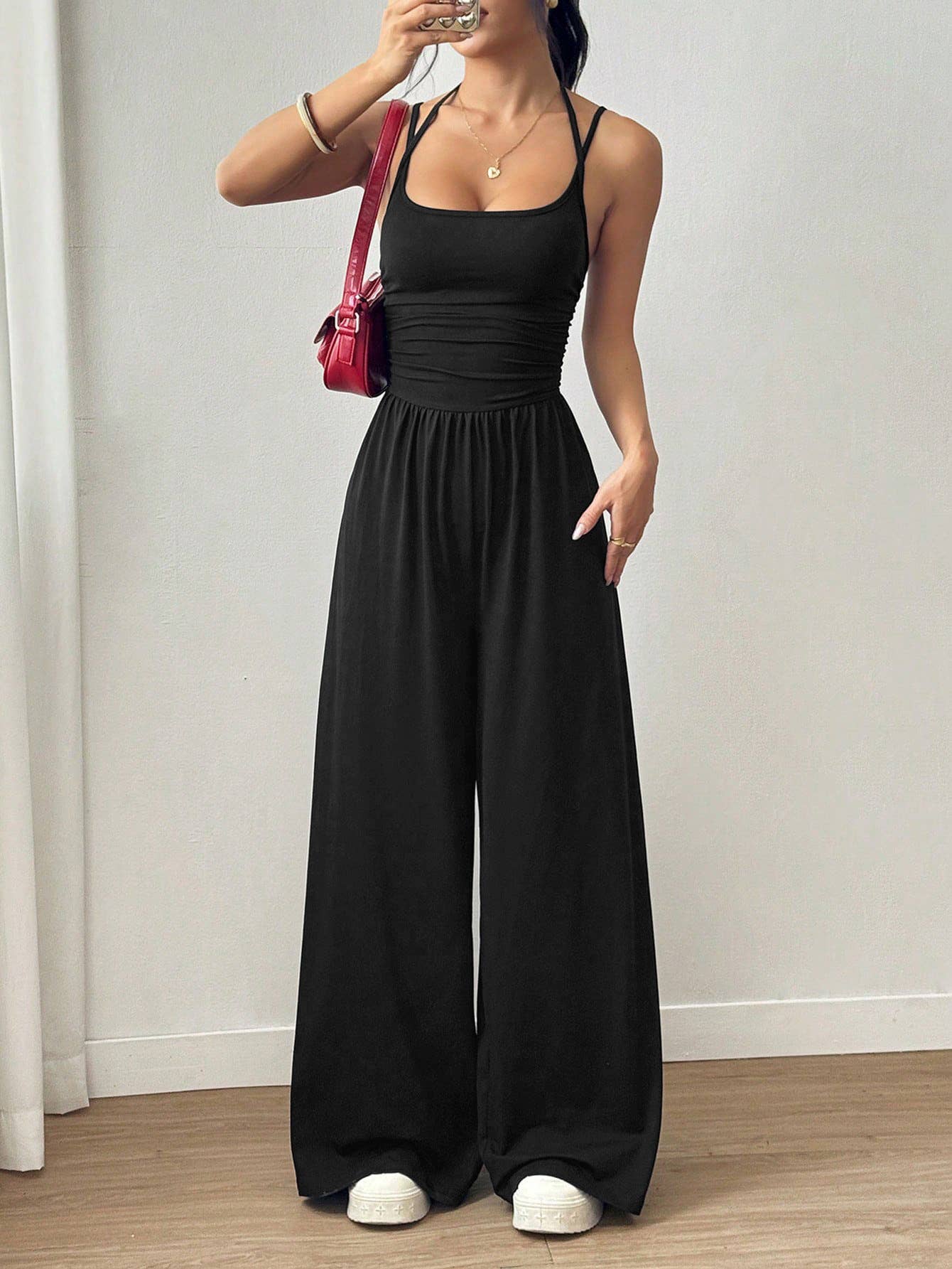 Casual wide leg jumpsuit